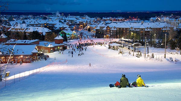 night skiing blue mountain