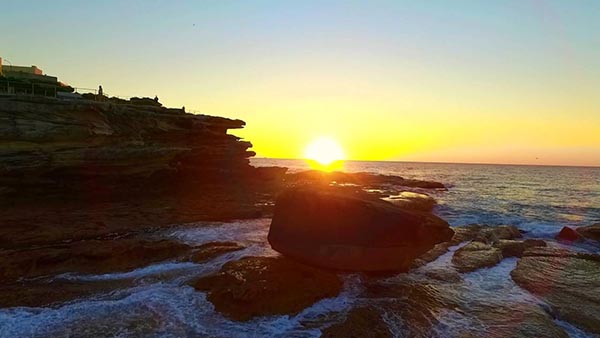 sunrise in sydney bondi beach